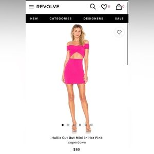 Super Down Hallie Cut Out Dress Hot Pink - Size Medium